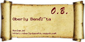 Oberly Benáta névjegykártya